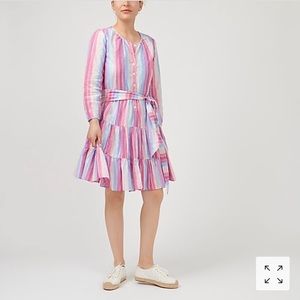 NWT J. Crew Belted Button-Up Dress Pastel Stripe